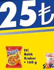 ETİ BALIK KRAKER 160 G fiyat ve kampanya bilgisi